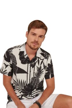 Camisa Masculina Six One Manga Curta Estampa