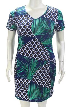 Vestido Feminino Plus Rovitex Cor Azul Tam. P