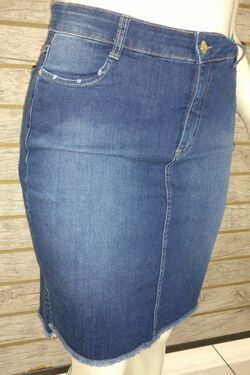 Saia Evangélica Jeans com Lycra 