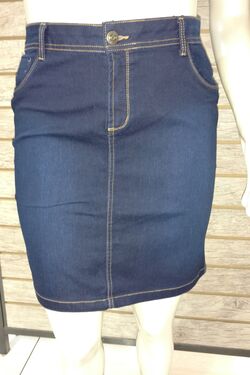 Saia Lapis Jeans com Elastano Pitt 