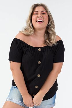 Blusa Feminina Plus Size Ciganinha