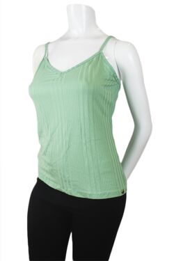 Blusa Feminina de Alça Canelada Cor Aquamarine