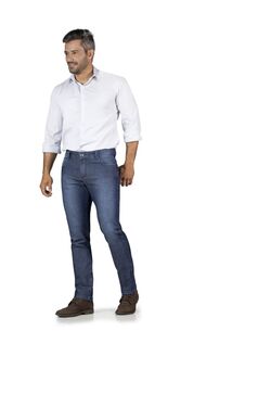 Calça Jeans Plus Masculina Lavada