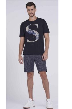 Camiseta Masculina Plus Comfort Fit Preto