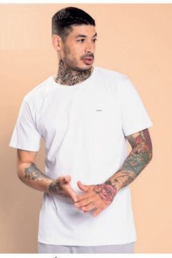 Camiseta Masculina Gola Careca Cor Cinza Mescla - 44821