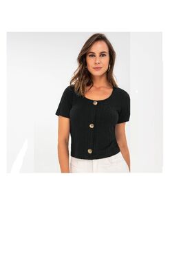 Blusa Cropped Preto G - 44862