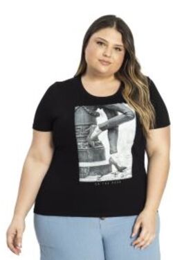 Blusa Feminina Plus Size Preto