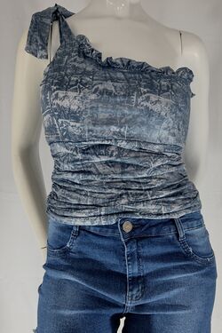 Blusa Feminina Cropped Azul