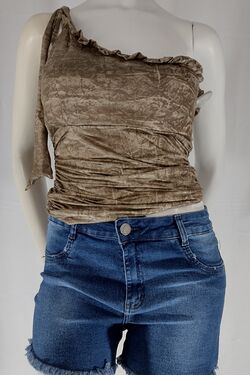 Blusa Feminina Cropped Bege