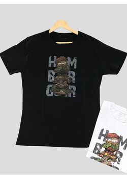 Camiseta Masculina Plus Hamburguer Cor Branco - 45034