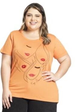 Camiseta Feminina Plus Cor Canyon - 45199