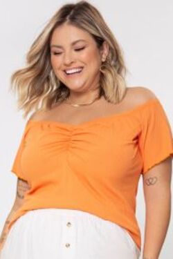 Blusa Feminina Plus Size Ciganinha