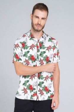 Camisa Masculina Rovitex Manga Curta Florida