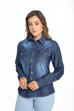 Camisa Jeans Feminina