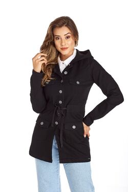 Jaqueta Feminina Parka Cor Preto 