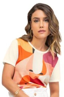 Blusa Feminina Estampa Rosto Rovitex