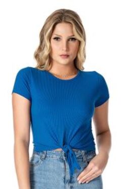 Blusa Feminina Cropped Amarração na Cintura