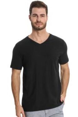 Camiseta Masculina Gola V Algodão