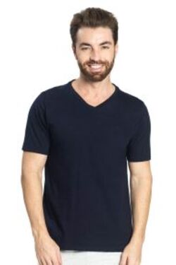 Camiseta Masculina Gola V Algodão