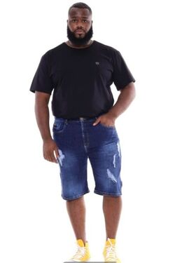 Bermuda Jeans Masculina Plus Size Shiros