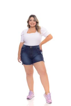 Short Feminino Plus Size Meia Coxa      