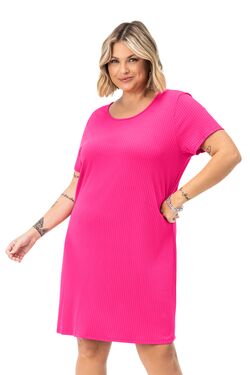 Vestido Feminino Plus Size Canelado Secret - 46830