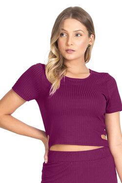 Blusa Feminina Cropped Abertura Lateral - 46925