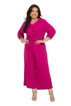 Macacão Feminino Plus Size Midi 