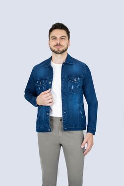 Jaqueta Jeans Masculina Com Elastano