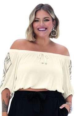 Blusa Feminina Plus Size Cropped