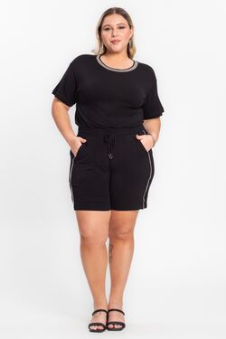 Conjunto de Blusa com Shorts Plus Size Malha - 47329