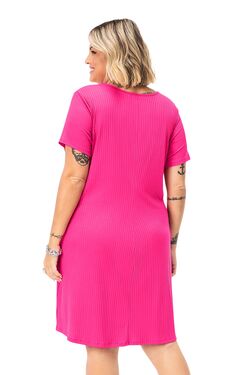 Vestido Feminino Plus Size Canelado Secret - 47479