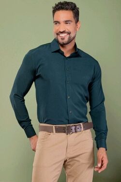 Camisa Masculina Spandex Slim Ml  Caw