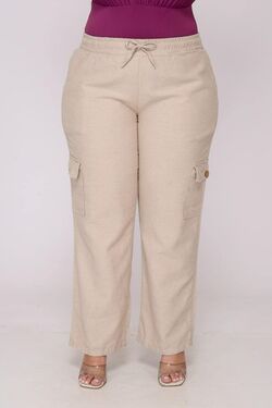 Calça Feminina Plus Size Cargo Confort - 47564