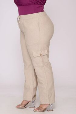 Calça Feminina Plus Size Cargo Confort - 47566