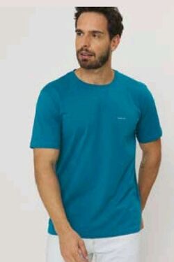 Camiseta Masculina Plus Size Cor Verde Chave