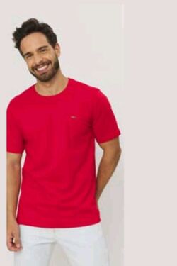 Camiseta Masculina Plus Size Cor Vermelho