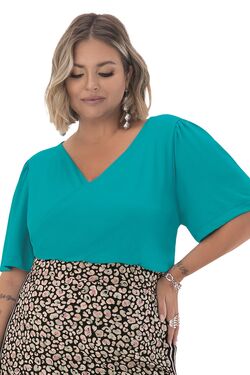 Blusa Feminina Plus Size Transpassada Secret