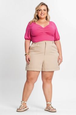 Blusa Feminina Plus Size Cropped Secret - 48050