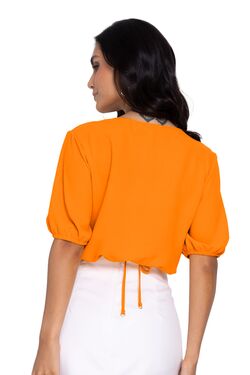 Blusa Fem Slim Cropped Cintura Amarradinha - 48098