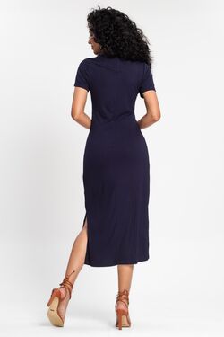 Vestido Feminino Canelado Midi - 51006