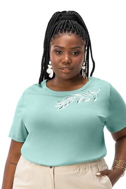 Blusa Feminina Plus Size em Visco Tricot Secret