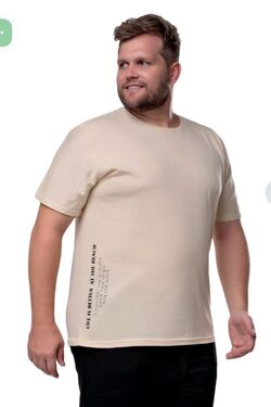 Camiseta Masculina Plus Size Gola Careca