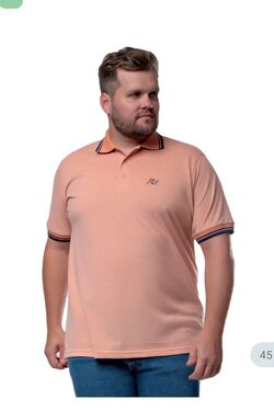 Camisa Polo Masculina Plus Size Sem Bolso You Size - 51181