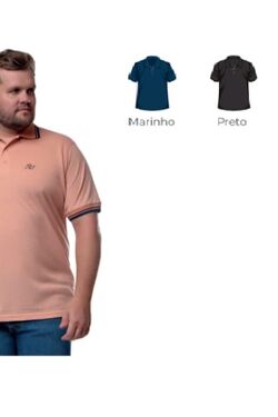 Camisa Polo Masculina Plus Size Sem Bolso You Size - 51184