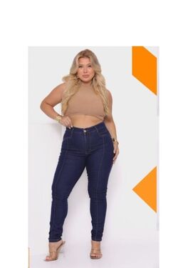 Calça Jeans Skinny Plus Size Destroyed CRD