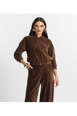 Jaqueta Slim Size Com Capuz em Plush - 51769