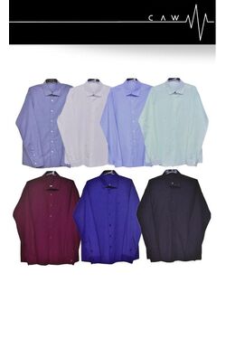 Camisa Masculina Tricoline Slim Ml Marinho Caw - 46585