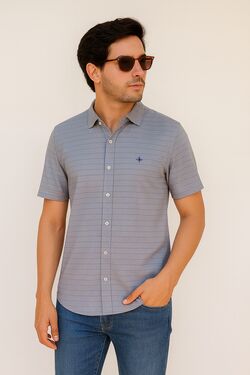 Camisa Regular Quadriculada Mc Cinza Caw 