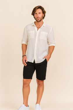 Bermuda Alfaiataria Sport Fino Caqui Six One  - 52574